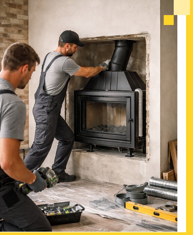 Установка каминных топок в Подольске: монтаж, подключение