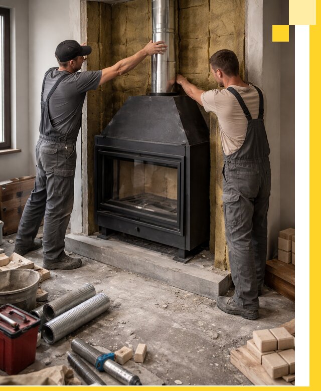 Изготовление и монтаж закрытых каминов в Подольске под ключ