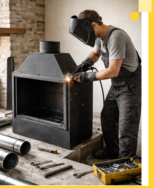 Продажа и установка металлических каминов в Подольске под ключ