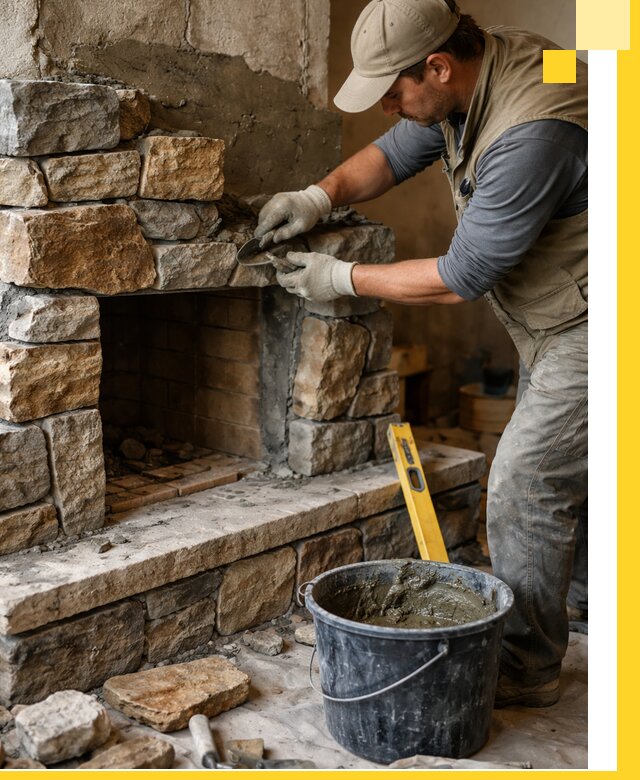 Изготовление и установка каменных каминов под ключ в Подольске