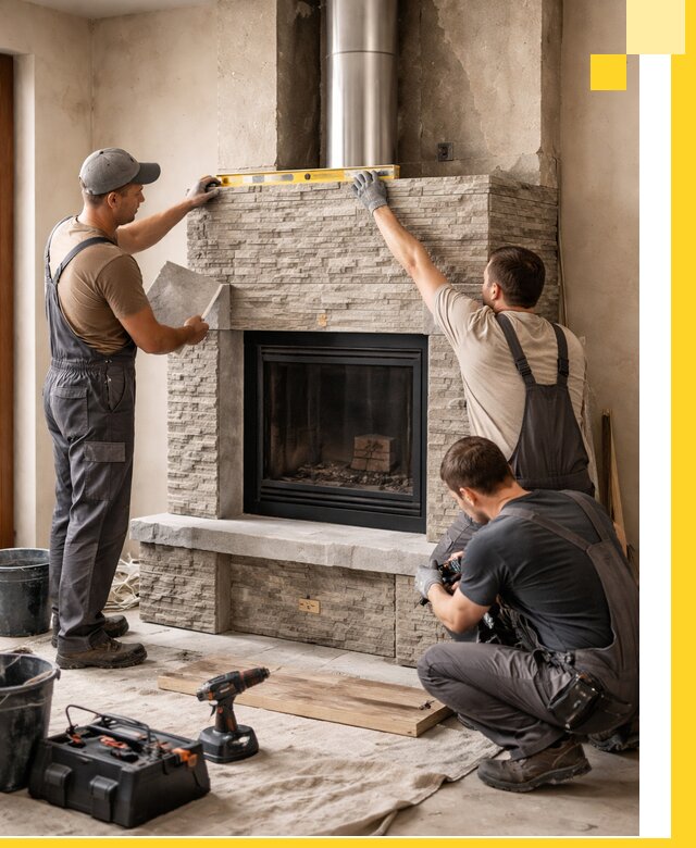 Профессиональный монтаж каминов под ключ в Подольске для дома