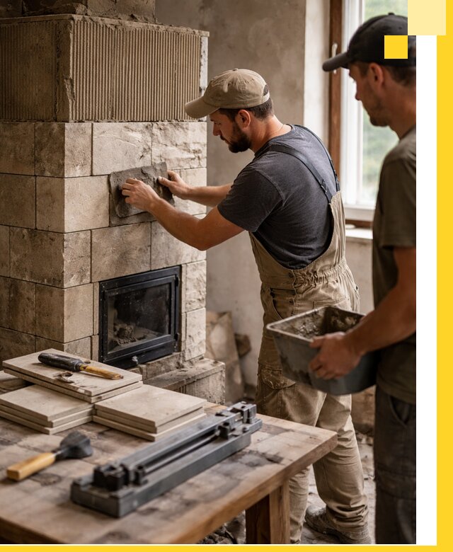 Профессиональная облицовка печей в Подольске: керамика и камень