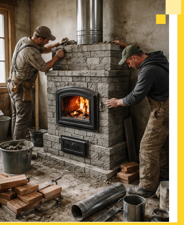 Производство, поставка и монтаж дровяных печей в Подольске