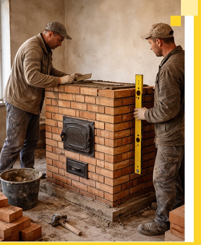 Отопительные печи под ключ в Подольске, установка и сборка