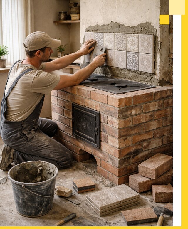 Печи с плитой на заказ монтаж гарантия и сервис в Подольске