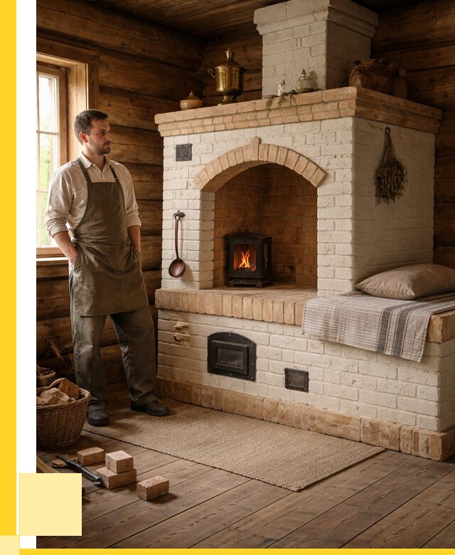 Русские печи с лежанкой под ключ в Подольске от 156270 р. ЭриданПдл