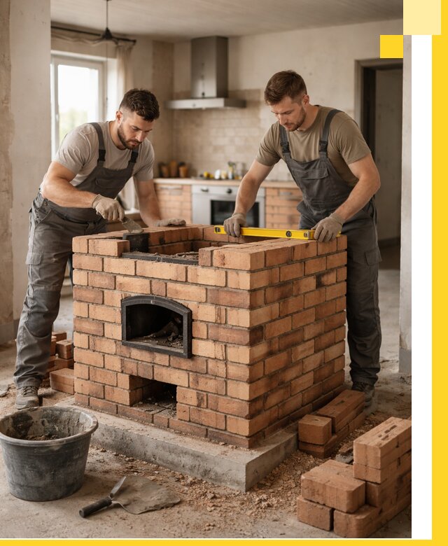 Установка и монтаж печей в частном доме в Подольске под ключ