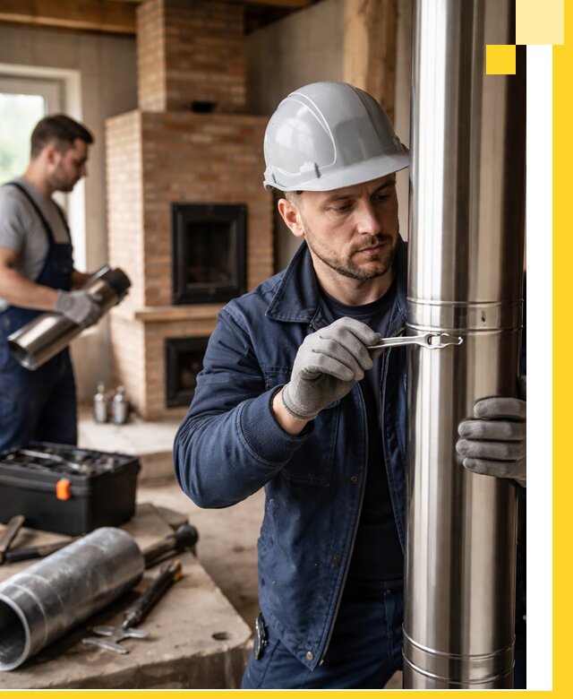 Профессиональный монтаж дымоходов для печей в Подольске