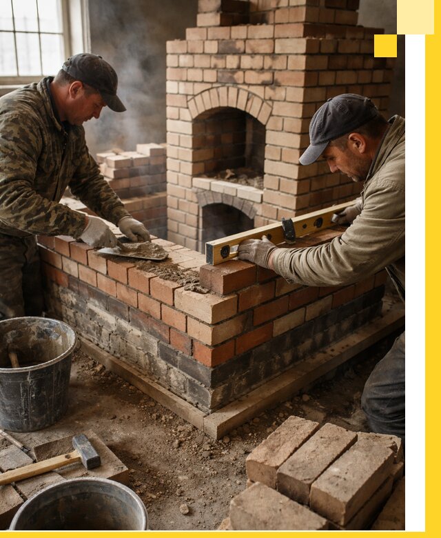 Изготовление и монтаж печей и каминов из кирпича в Подольске