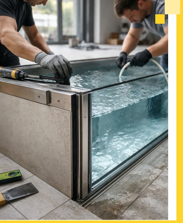 Проектирование и монтаж стеклянных бассейнов в Подольске