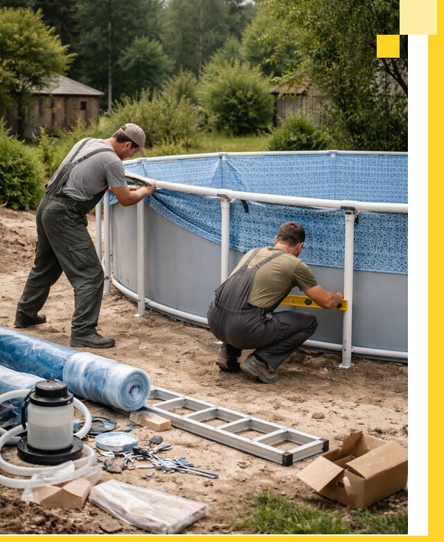 Установка и монтаж каркасных бассейнов в Подольске под ключ