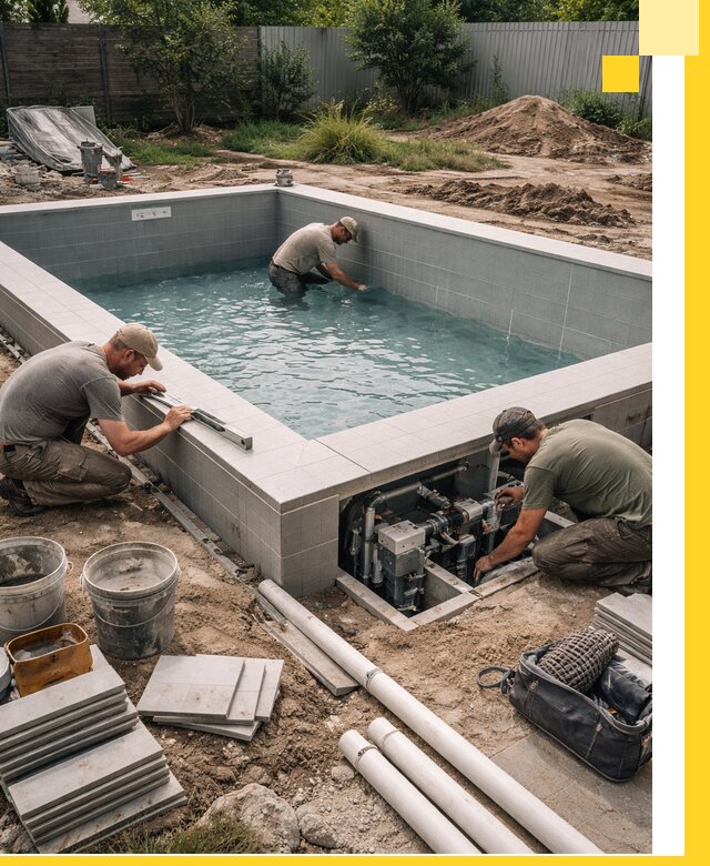 Строительство и монтаж бассейнов для дачи под ключ в Подольске