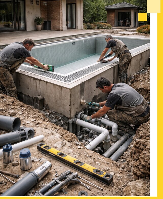 Строительство переливных бассейнов в Подольске под ключ