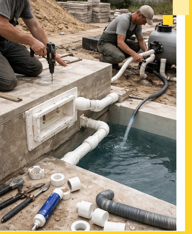 Строительство скиммерных бассейнов под ключ в Подольске