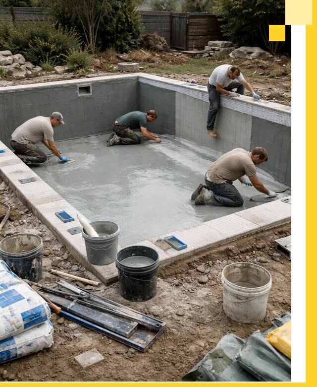 Изготовление и монтаж чаши бассейна под ключ в Подольске