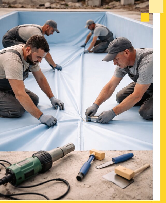 ПВХ пленка для бассейнов с монтажом и гарантией в Подольске