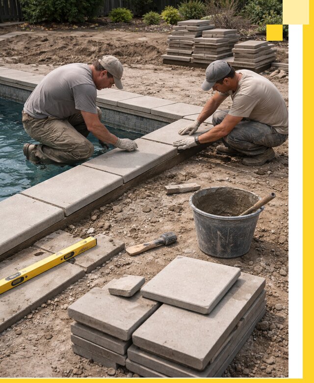 Установка и изготовление копингового камня для бассейнов в Подольске