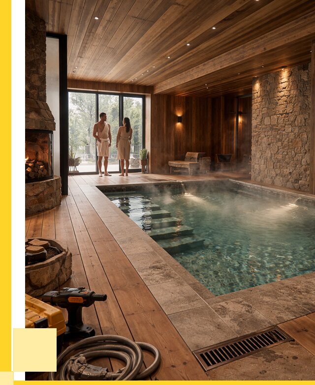 Проекты бань с бассейном под ключ в Подольске от 78135 р., ЭриданПдл