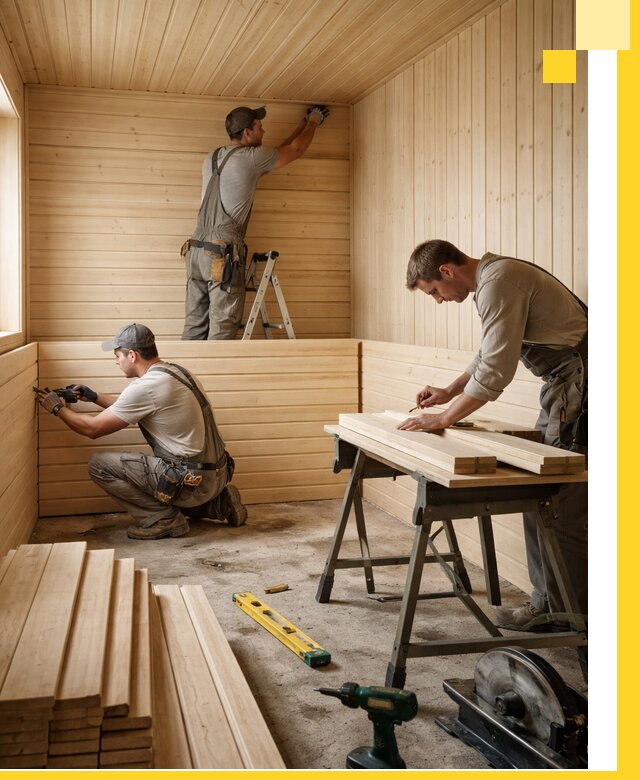 Обшивка саун в Подольске из натуральной древесины под ключ