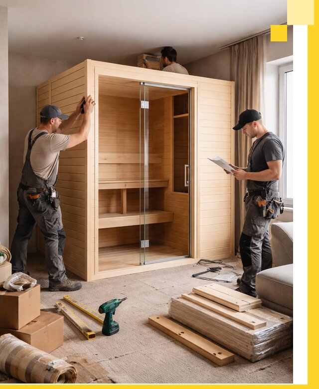 Установка и благоустройство саун в квартире в Подольске