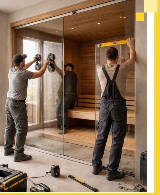 Производство и монтаж стеклянных саун под ключ в Подольске