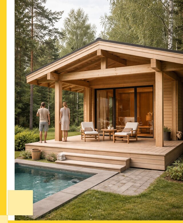 Бани с террасой под ключ в Подольске от 625080 р. | ЭриданПдл