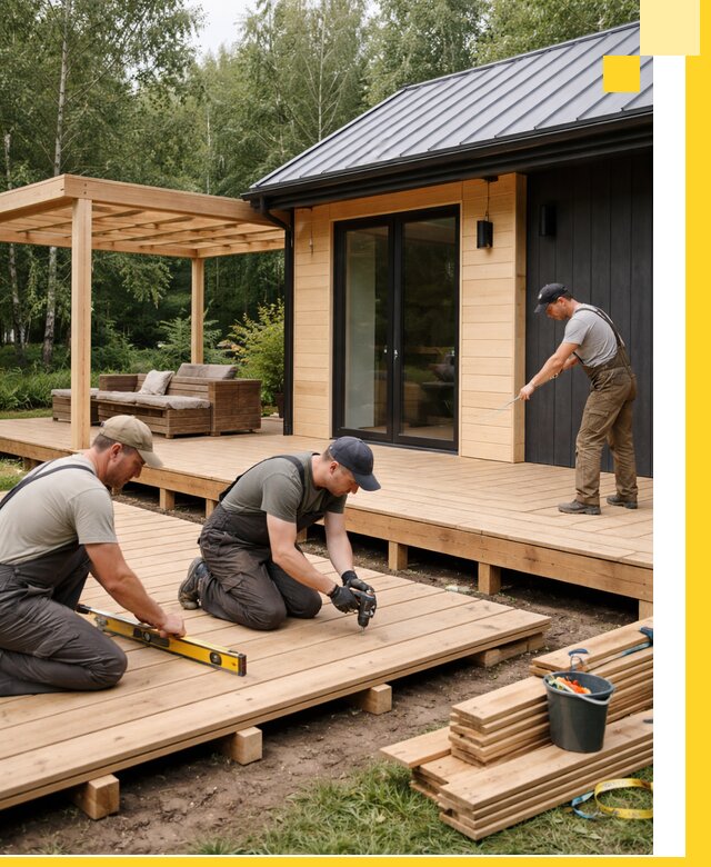 Строительство бань с террасой и бассейном под ключ в Подольске