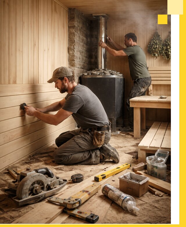 Полное строительство и оснащение парных под ключ в Подольске