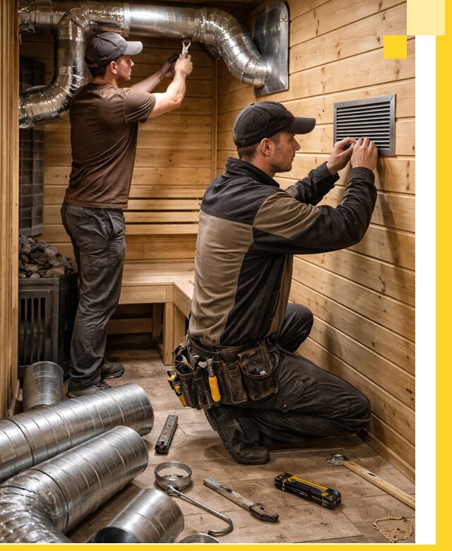 Проектирование и монтаж вентиляции бани в Подольске под ключ