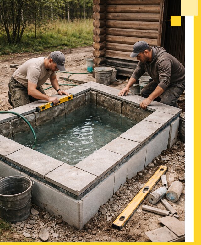 Изготовление и установка холодных купелей под ключ в Подольске